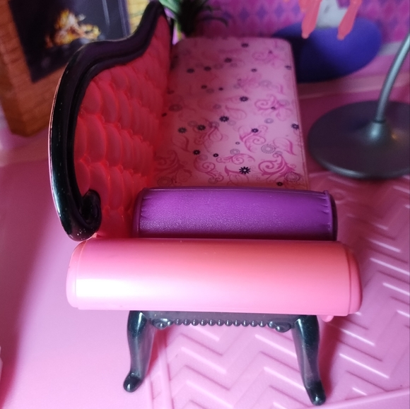 Barbie Dream House Fainting Couch, Sofa Pink and Black Replacement and L… - Picture 3 of 7